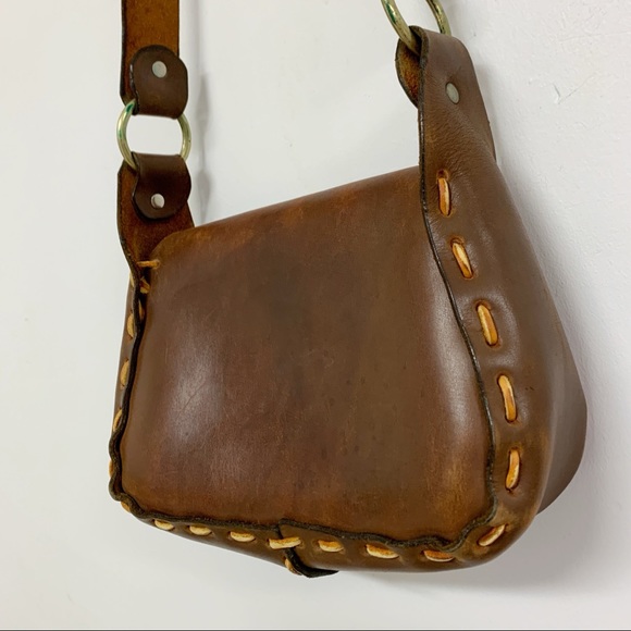Boho Leather bag, Vintage Western Leather bag - Picture 8 of 16